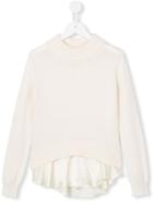 Dondup Kids Layered Jumper, Girl's, Size: 8 Yrs, Nude/neutrals