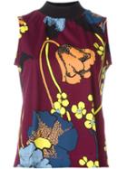 Marni Draped Back Floral Print Top