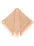 Twin-set Lace Hem Scarf - Nude & Neutrals