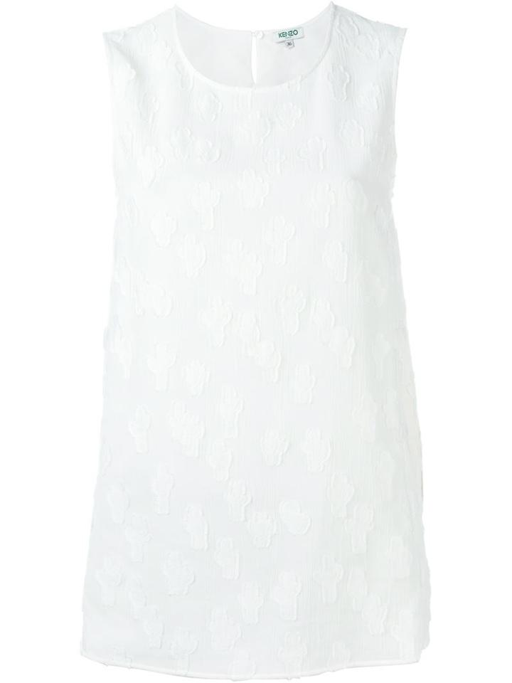 Kenzo 'cartoon Cactus' Tank Top, Women's, Size: 36, White, Silk/cotton