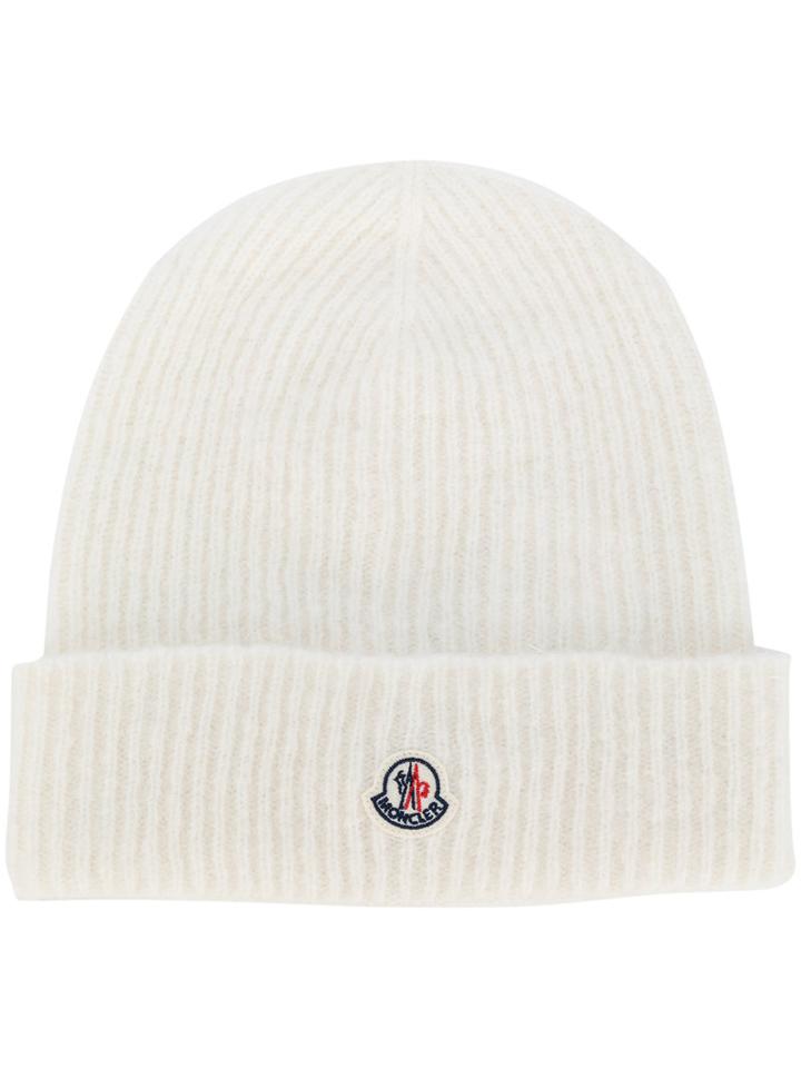 Moncler - Ribbed Beanie - Unisex - Polyamide/wool/alpaca - One Size, Nude/neutrals, Polyamide/wool/alpaca