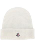 Moncler - Ribbed Beanie - Unisex - Polyamide/wool/alpaca - One Size, Nude/neutrals, Polyamide/wool/alpaca