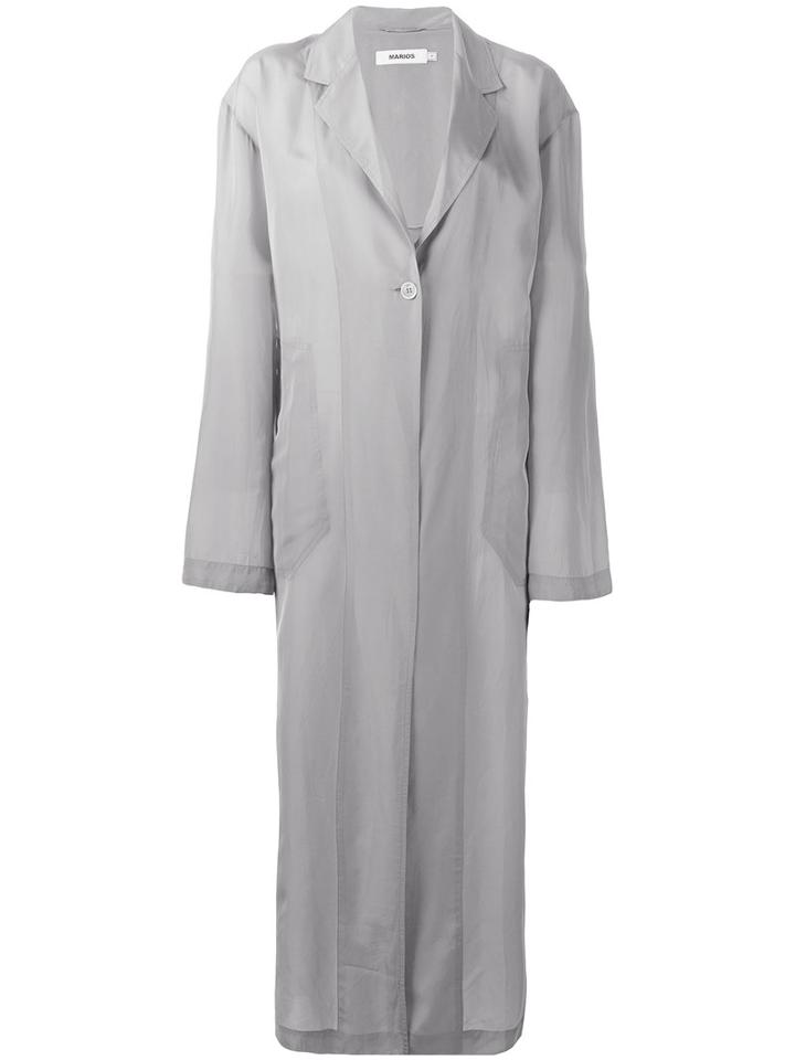 Marios - Oversized Duster Coat - Women - Cupro - S, Grey, Cupro
