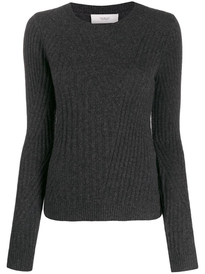 Pringle Of Scotland Fitted Travelling Rib Jumper - Grey