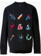 Lanvin Embroidered Sweatshirt, Men's, Size: Small, Black, Cotton/polyamide