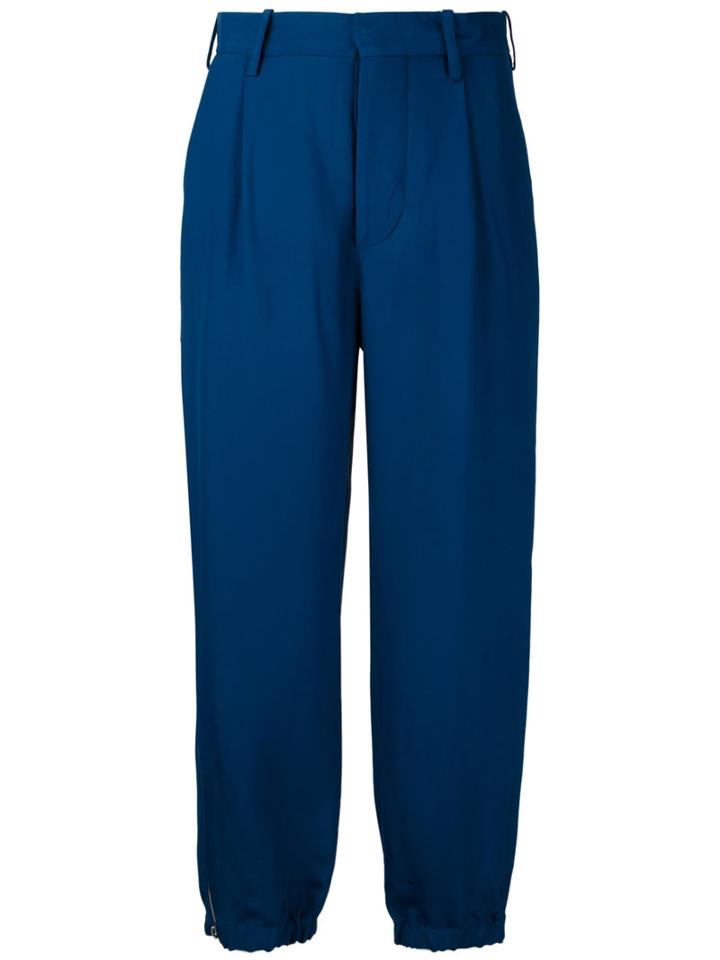 Marni - Zip Cuff Trousers - Women - Viscose - 44, Blue, Viscose