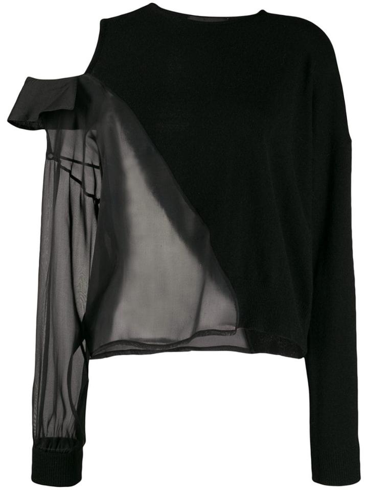 Federica Tosi Sheer Panel Jumper - Black