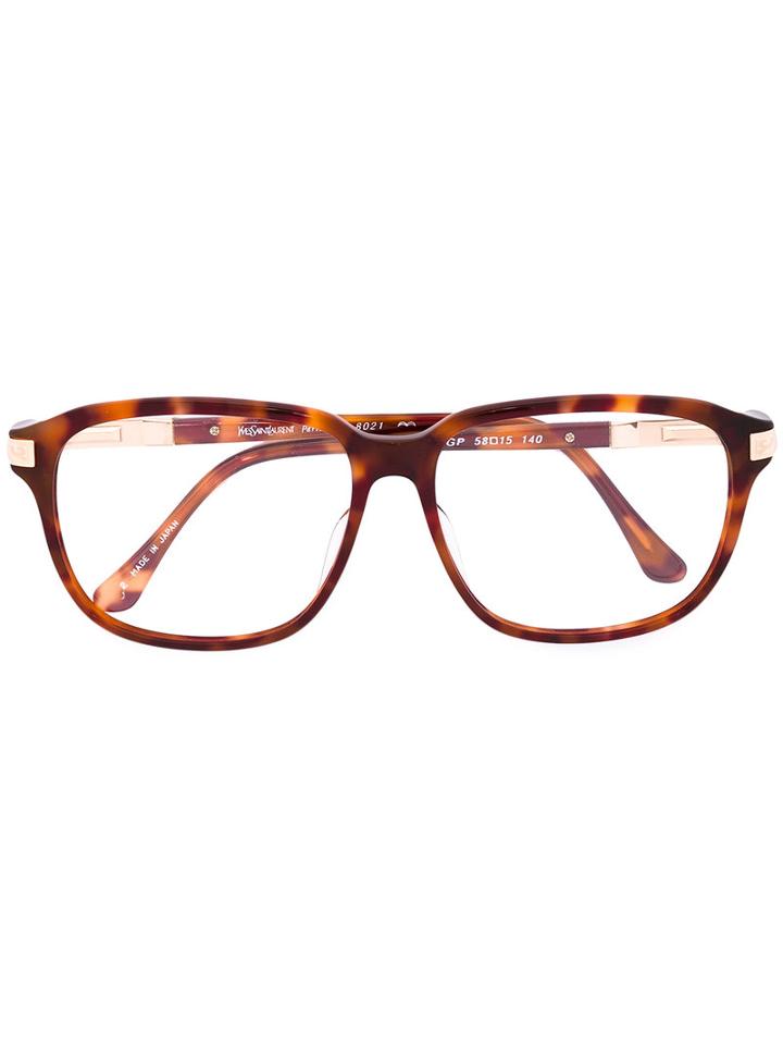 Yves Saint Laurent Vintage Rectangular Frame Glasses, Brown