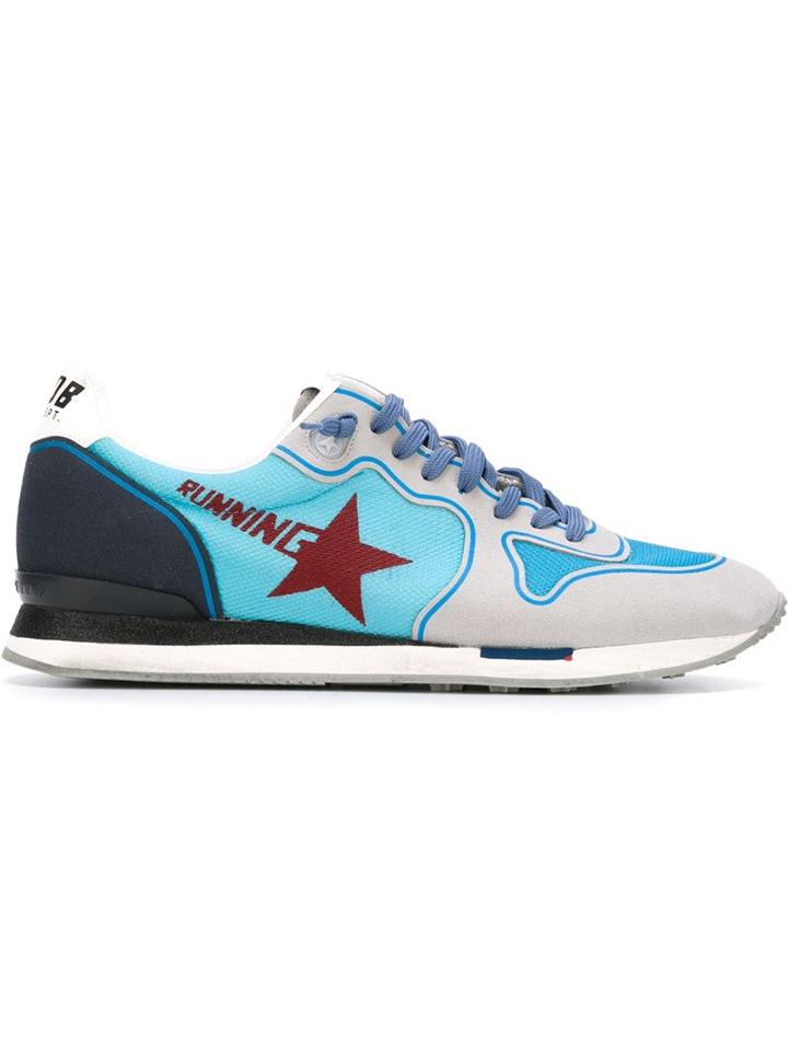Golden Goose Deluxe Brand Running Sneakers, Women's, Size: 36, Blue, Rubber/suede/leather/nylon