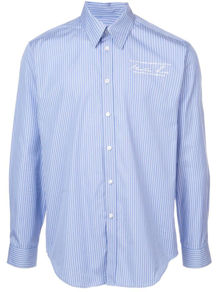 Martine Rose Pinstripe Classic Shirt - Blue