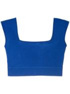 Magrella Square Neck Cropped Top - Blue