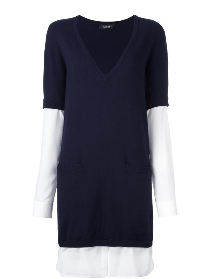 Twin-set V-neck Short Dress