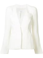Mugler - Collarless Blazer - Women - Cotton/polyamide/polyurethane/viscose - 38, White, Cotton/polyamide/polyurethane/viscose