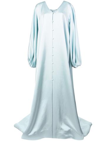 Marina Moscone Oversized Button Front Gown - Grey