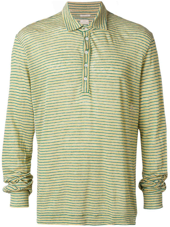 Massimo Alba Striped Long Sleeve Raya Polo - Multicolour