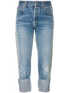 Kendall+kylie Sequin Stripe Cropped Jeans - Blue