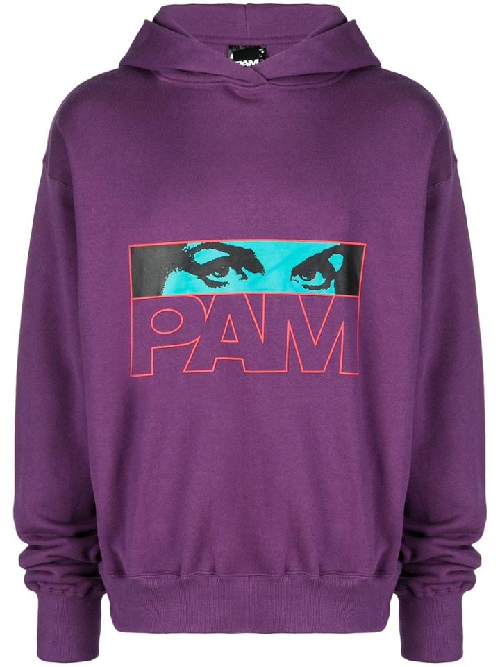 Pam Perks And Mini Logo Eye Print Hoodie - Pink & Purple