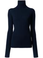 Le Ciel Bleu 'highneck Wide Rib' Pullover, Women's, Size: 36, Blue, Wool