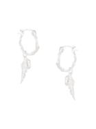 Karen Walker Acorn & Leaf Mini Hoop Earrings - Silver