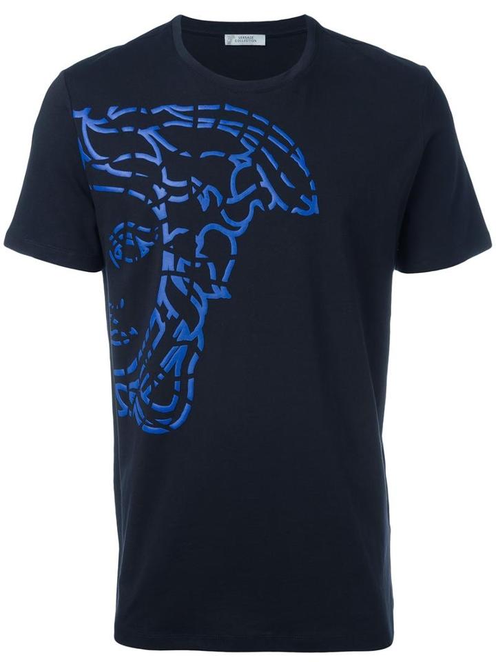 Versace Collection Medusa Embossed Print T-shirt, Men's, Size: Xl, Black, Cotton