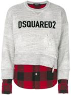 Dsquared2 - Contrast Hem Logo Sweatshirt - Women - Cotton/wool - M, Grey, Cotton/wool