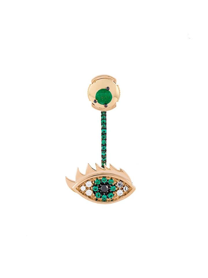 Delfina Delettrez 'eyes On Me' Diamond And Emerald Earring - Metallic