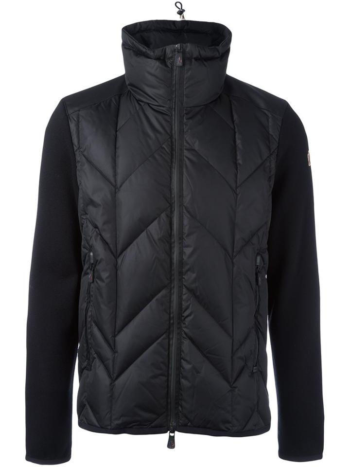 Moncler Grenoble Zipped Jacket, Men's, Size: Large, Black, Feather Down/polyamide/virgin Wool