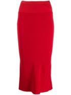 Rick Owens Ribbed Fitted Skirt - Red