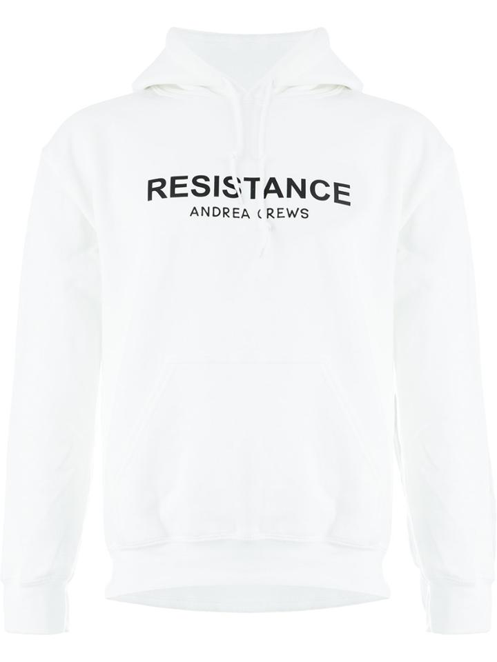 Andrea Crews Printed Hoodie - White