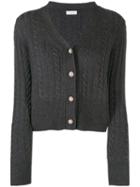 Sandro Paris V-neck Pearl Button Cardigan - Grey