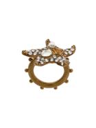 Versace Embellished Starfish Ring - Metallic