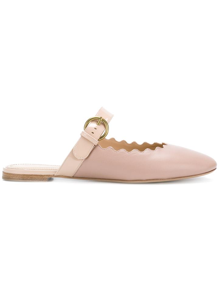 Chloé Mary Jane Mules - Pink & Purple