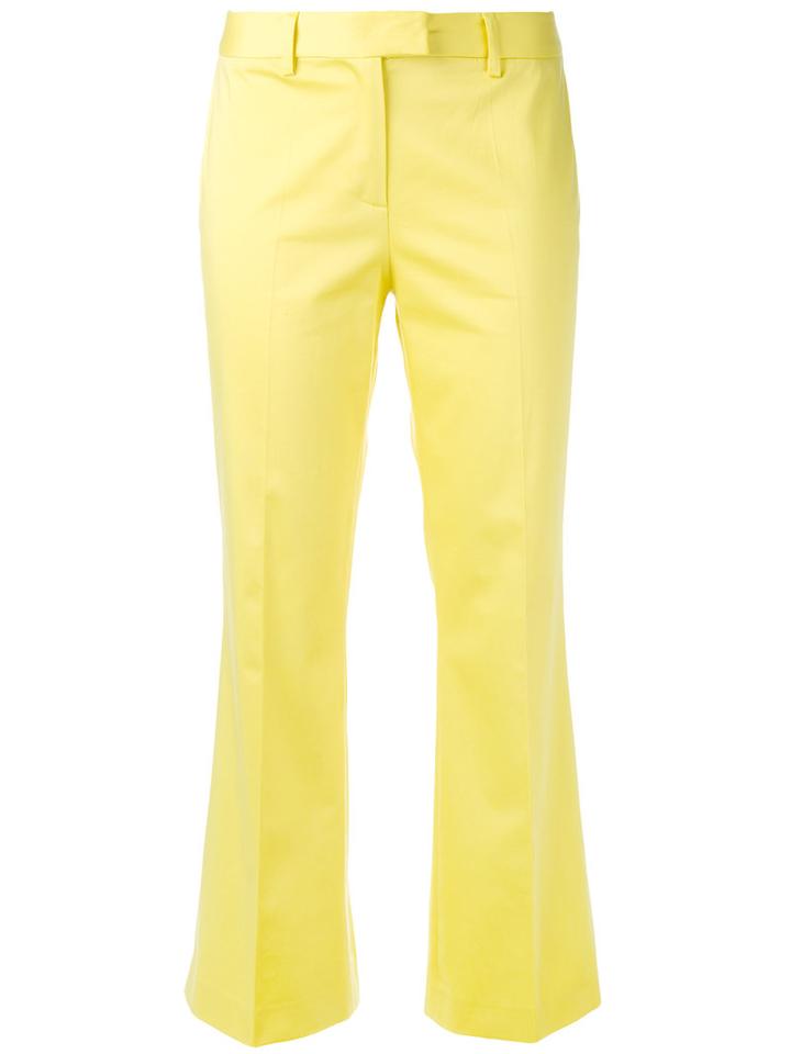 Boutique Moschino Kick Flare Tailored Trousers, Women's, Size: 42, Yellow/orange, Cotton/other Fibres