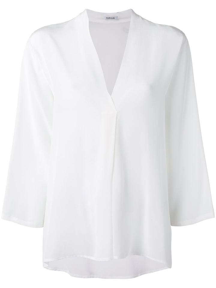 P.a.r.o.s.h. V Neck Blouse, Women's, White, Silk