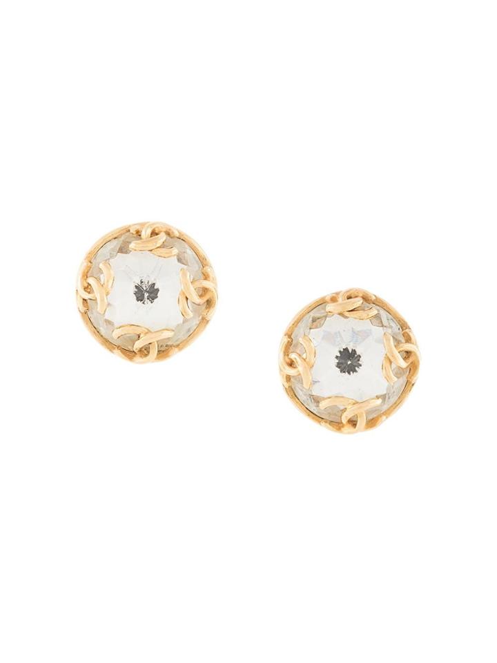 Chanel Pre-owned 1995s Cc Button Earrings - Gold