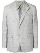 Hackett Single Breasted Checked Blazer - Grey