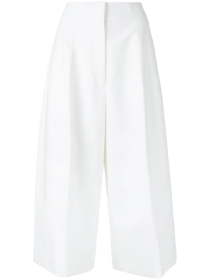 Jil Sander Cropped Trousers, Women's, Size: 38, White, Cotton