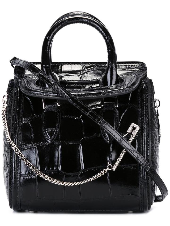 'heroine' Tote, Women's, Black, Calf Leather, Alexander Mcqueen