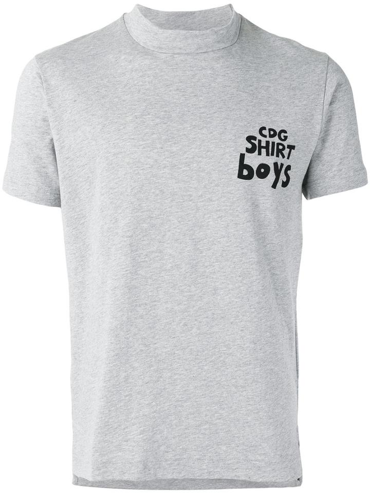 Comme Des Garçons Shirt Logo Print T-shirt, Men's, Size: Xs, Grey, Cotton