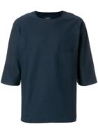 Lemaire Cropped Sleeved T-shirt - Blue