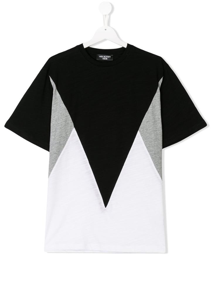 Neil Barrett Kids Color Block T-shirt - Black