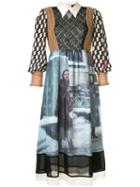 Undercover Fabric Mix Dress - Brown