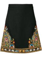 Etro Placement Embroidered Skirt - Black