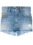 Vivienne Westwood Anglomania Frayed Denim Shorts - Blue