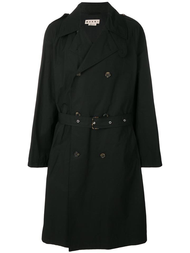 Marni Double Breasted Trench Coat - Black