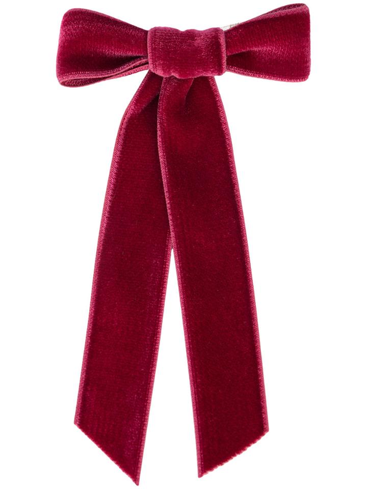 Jennifer Behr Velvet Bow Hair Clip - Red