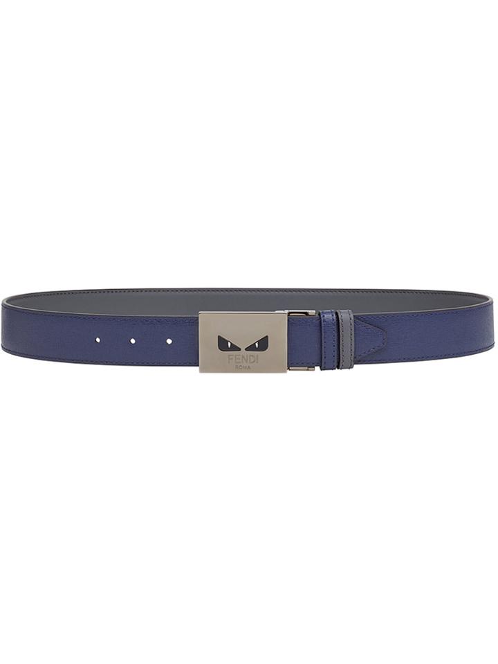 Fendi Bag Bugs Eyes Reversible Belt - Blue