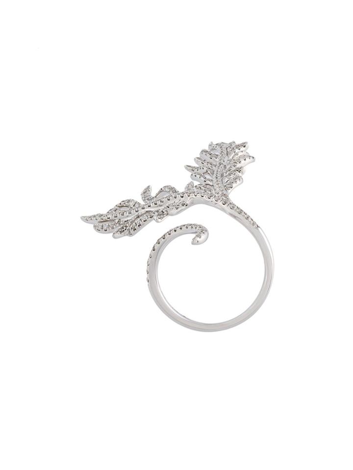 Elise Dray Diamond Leaf Ring - Metallic