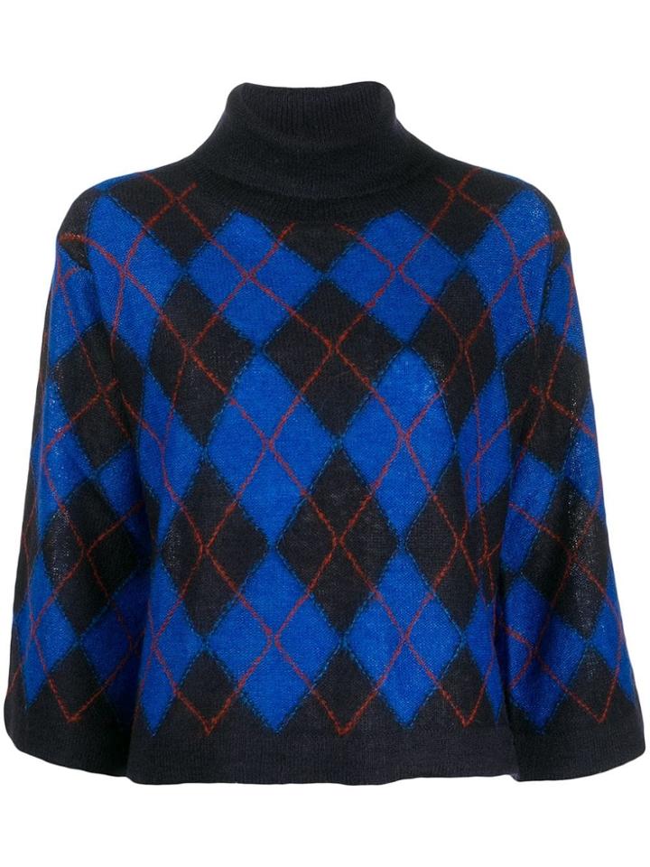 Ps Paul Smith Argyle Print Jumper - Blue