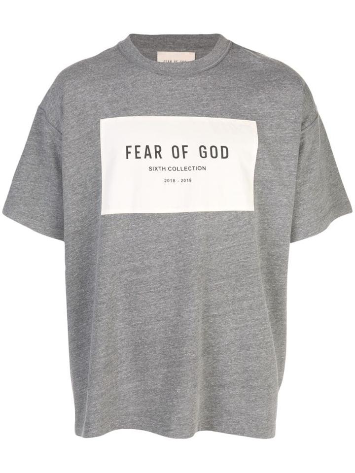 Fear Of God Logo Print T-shirt - Grey